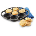 Cast Iron Drop Biscuit Pan, Pre-Seasoned 7Hole